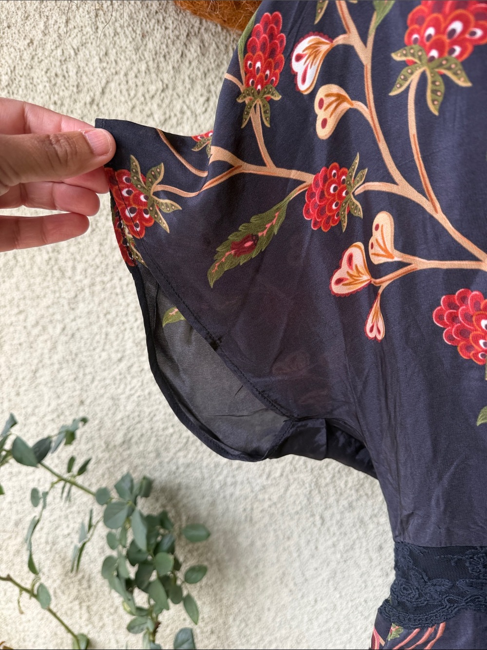 FARM Rio Black Mini Dress with Red and Green Floral Embroidery - Picture 3 of 5
